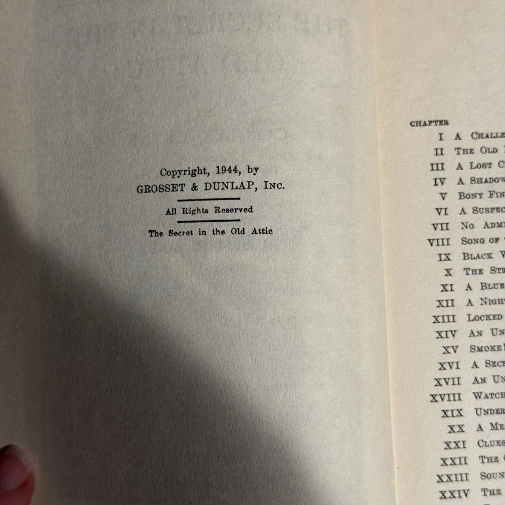 The Secret in the Old Attic Carolyn Keene Hardcover 1944